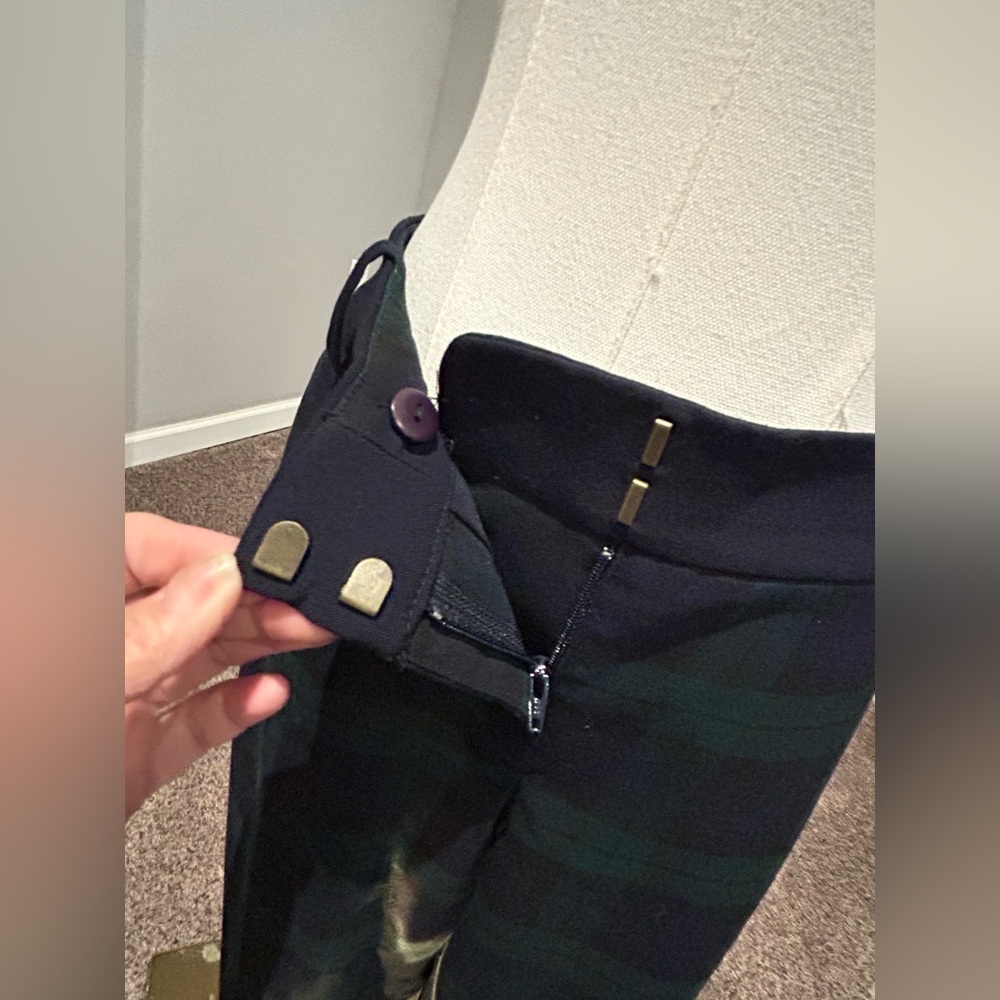 LOFT Size 8 Blue Green Plaid Dress Pants - Picture 3 of 6